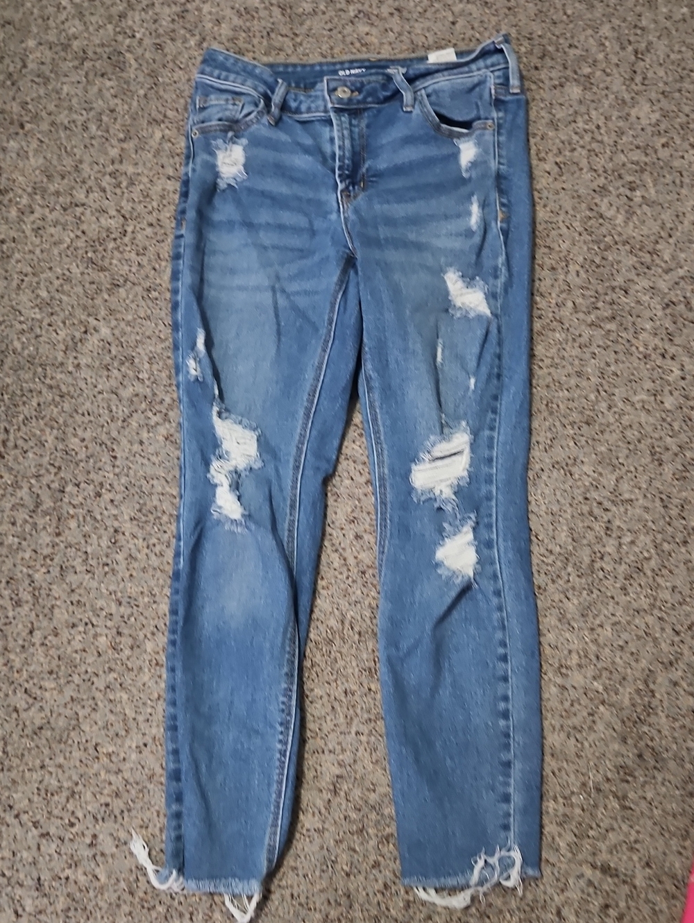 Old Navy Distressed Blue Skinny Jeans